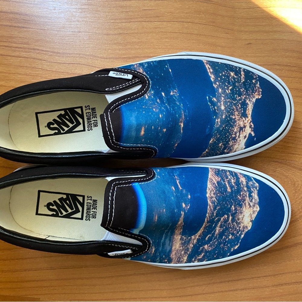 Vans signed by an astronaut, earth from space custom vans unisex